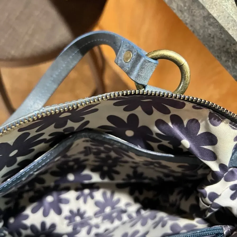 NINO BOSSI  blue satchel leather handbag